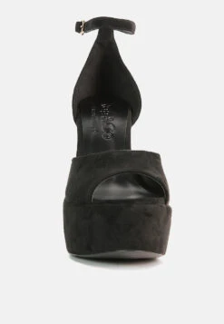 BEATY Black Rhinestones High Block Heeled Sandals 12 BEATY Black Rhinestones High Block Heeled Sandals -Rag & Co 07