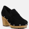 OSAGE Black Clogs Loafers In Fine Suede -Rag & Co 1 d8706b1d c6f1 4bb5 a69c 91cd099eb333