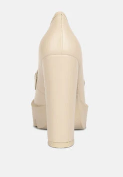 CORINNE Beige Chain Embellished Chunky Loafers -Rag & Co 762X110005 48a1a9a1 94f6 4274 997a 10ba6773a46e