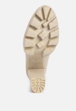 CORINNE Beige Chain Embellished Chunky Loafers -Rag & Co 762X110008 b9b08697 99f2 45a2 b4dc 8281714a682e