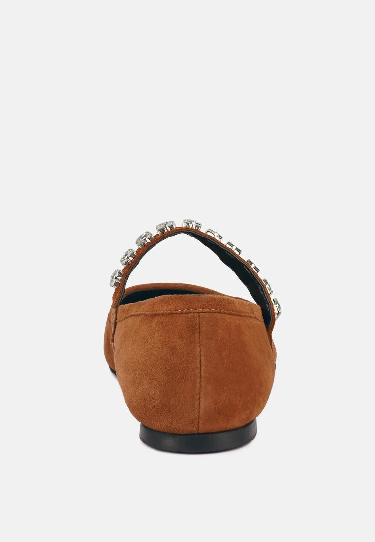 ASSISI Tan Fine Suede Mary Jane Ballet Flats 7 ASSISI Tan Fine Suede Mary Jane Ballet Flats - Image 5