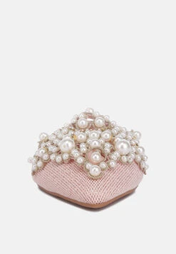 ASTRE Pearl Embellished Shimmer Mules In Blush -Rag & Co ASTREPearlEmbellishedShimmerMulesInBlush RCSH3110 blush 5
