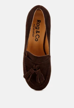 Aloha Tassels Detail Genuine Suede Loafers 15 Aloha Tassels Detail Genuine Suede Loafers -Rag & Co AlohaTasselsDetailSuedeLoafersRCSH5132BROWN 2