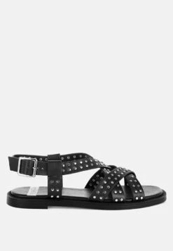 Anemone Studded Flat Gladiator Sandals 17 Anemone Studded Flat Gladiator Sandals -Rag & Co AnemoneStuddedFlatGladiatorSandalsRCSH5593 7