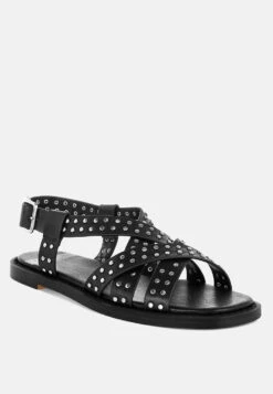 Anemone Studded Flat Gladiator Sandals 18 Anemone Studded Flat Gladiator Sandals -Rag & Co AnemoneStuddedFlatGladiatorSandalsRCSH5593 8