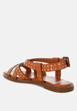 Anemone Studded Flat Gladiator Sandals 14 Anemone Studded Flat Gladiator Sandals -Rag & Co Anemone Studded Flat Gladiator Sandals RCSH5593 3