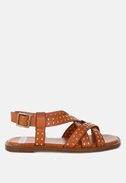 Anemone Studded Flat Gladiator Sandals