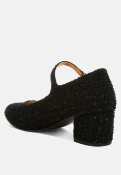 Antara Tweed Mary Jane Sandals 20 Antara Tweed Mary Jane Sandals -Rag & Co Antara Tweed Mary Jane Sandals RCSH5133 BLACK 1
