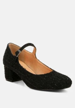 Antara Tweed Mary Jane Sandals 19 Antara Tweed Mary Jane Sandals -Rag & Co Antara Tweed Mary Jane Sandals RCSH5133 BLACK 3