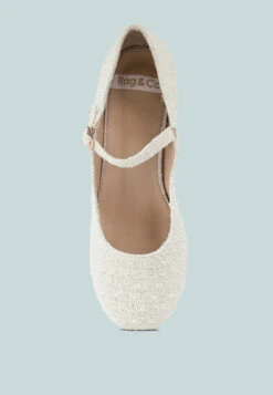 Antara Tweed Mary Jane Sandals 16 Antara Tweed Mary Jane Sandals -Rag & Co Antara Tweed Mary Jane Sandals RCSH5133 WHITE 8 1abb5b8e 9894 4107 88aa 8985b20e2d60