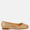 Apollon Bow Detail Foil Print Suede Ballerinas
