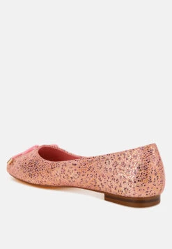Apollon Bow Detail Foil Print Suede Ballerinas 24 Apollon Bow Detail Foil Print Suede Ballerinas -Rag & Co Apollon Bow Detail Embossed Suede Ballerinas RCSH5125 Pink 1 5d06109f ae71 4c03 b6e1 996a96113b9f