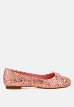 Apollon Bow Detail Foil Print Suede Ballerinas 22 Apollon Bow Detail Foil Print Suede Ballerinas -Rag & Co Apollon Bow Detail Embossed Suede Ballerinas RCSH5125 Pink 6 f4aa75c9 62ca 44b5 af12 edba1260742d