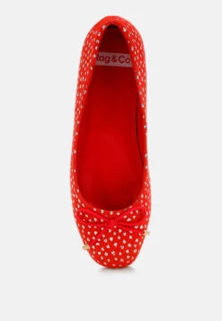 Apollon Bow Detail Foil Print Suede Ballerinas 30 Apollon Bow Detail Foil Print Suede Ballerinas -Rag & Co Apollon Bow Detail Embossed Suede Ballerinas RCSH5125 Red 8 3476a62f ab4d 41d7 954d 7ec4259d126d