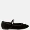 Aralia Velvet Mary Jane Ballerinas