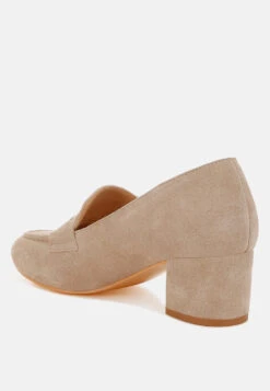 Astra Block Heel Genuine Suede Loafers -Rag & Co AstraBlockHeelSuedeLoafersRCSH5190 2