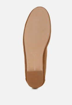 Awen Monochromatic Horsebit Real Suede Loafers -Rag & Co AwenMonochromaticHorsebitRealSuedeLoafersRCSH5479TAN 3