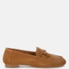 Awen Monochromatic Horsebit Real Suede Loafers