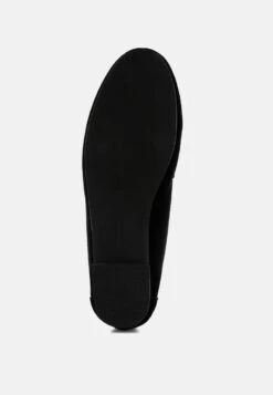 Awen Monochromatic Horsebit Real Suede Loafers -Rag & Co Awen Monochromatic Horsebit Real Suede Loafers RCSH5479 BLACK 3