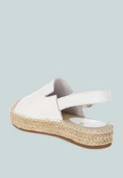 Azula Genuine Leather Espadrilles Sandals -Rag & Co AzulaGenuineLeatherEspadrillesSandalsRCSH5555WHITE 3