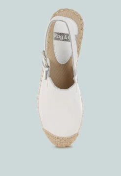 Azula Genuine Leather Espadrilles Sandals -Rag & Co AzulaGenuineLeatherEspadrillesSandalsRCSH5555WHITE 5