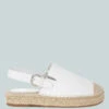 Azula Genuine Leather Espadrilles Sandals -Rag & Co AzulaGenuineLeatherEspadrillesSandalsRCSH5555WHITE 8