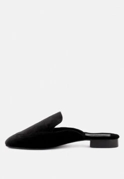 BATISTE Black Velvet Handcrafted Mules 12 BATISTE Black Velvet Handcrafted Mules -Rag & Co BATISTEBlackVelvetHandcraftedMules RCSH3124 Black 4