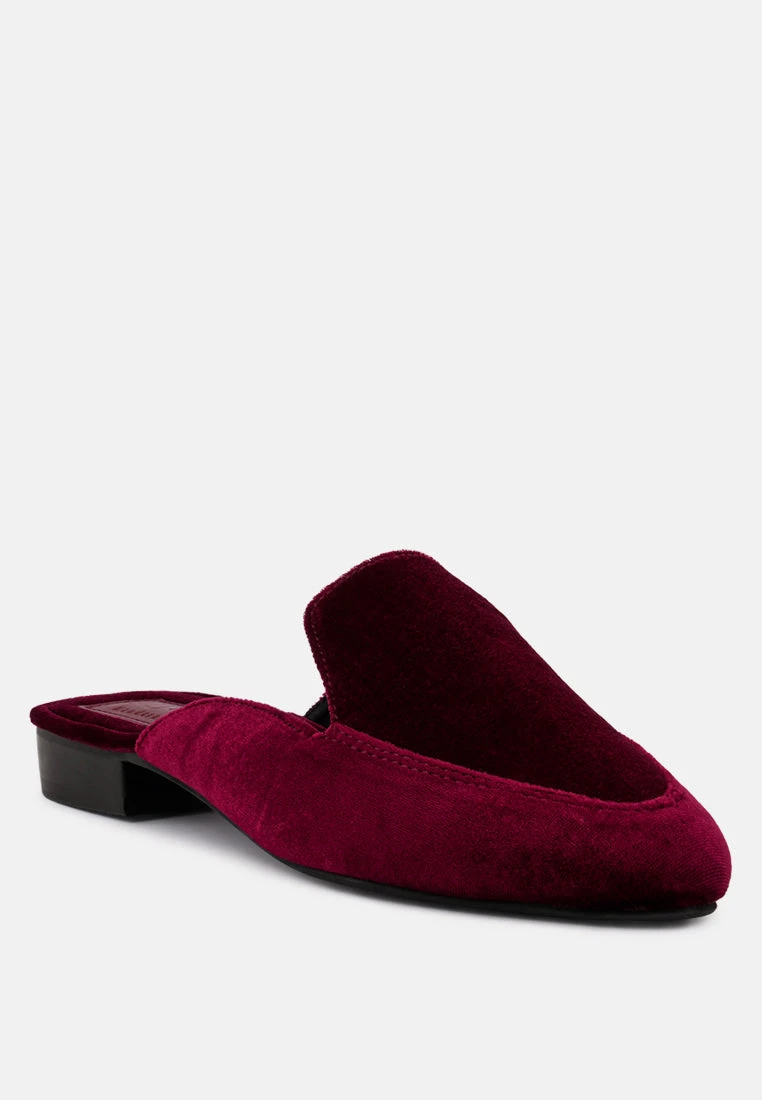 BATISTE Burgundy Velvet Handcrafted Mules 3 BATISTE Burgundy Velvet Handcrafted Mules