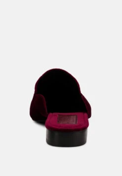 BATISTE Burgundy Velvet Handcrafted Mules 13 BATISTE Burgundy Velvet Handcrafted Mules -Rag & Co BATISTEBurgundyVelvetHandcraftedMules RCSH3124 Burgundy 6