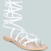 BAXEA Handcrafted White Tie Up String Flats 1 BAXEA Handcrafted White Tie Up String Flats -Rag & Co BAXEAHandcraftedWhiteTieUpStringFlats RCSH2952 White 2