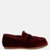 Bastian Fur Detail Velvet Loafers -Rag & Co BastianFurDetailVelvetLoafersRCSH5204BURGUNDY 5