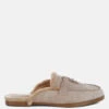 Bosnia Real Suede Leather & Faux Fur Slip On Mules