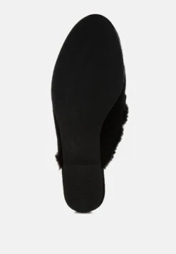 Bosnia Real Suede Leather & Faux Fur Slip On Mules 31 Bosnia Real Suede Leather & Faux Fur Slip On Mules -Rag & Co Bosnia Suede Faux Fur Slip On Mules RCSH5203 BLACK 9 83bc5d15 b194 441c ba39 141daf575dbe