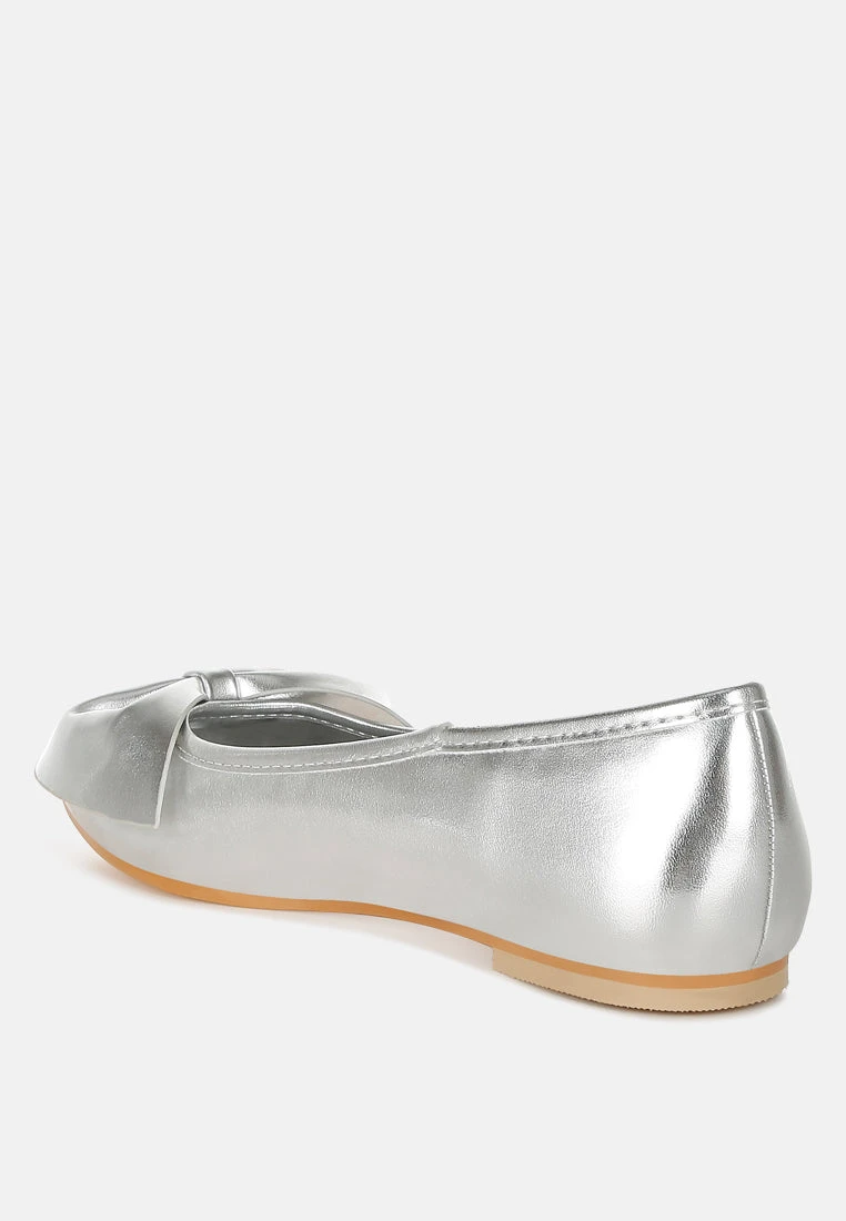 Bromelia Metallic Pleather Bow Ballerinas 5 Bromelia Metallic Pleather Bow Ballerinas - Image 3