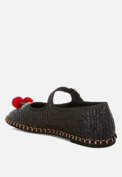 Brunch Date Cherry Accent Mary Jane Flats -Rag & Co Brunch Date Cherry Accent Mary Jane Flats RCSH5614 BLACK 3