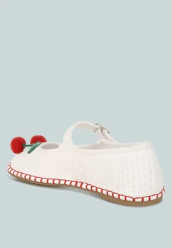 Brunch Date Cherry Accent Mary Jane Flats -Rag & Co Brunch Date Cherry Accent Mary Jane Flats RCSH5614 WHITE 3