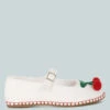 Brunch Date Cherry Accent Mary Jane Flats 2 Brunch Date Cherry Accent Mary Jane Flats -Rag & Co Brunch Date Cherry Accent Mary Jane Flats RCSH5614 WHITE 8