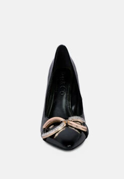 COCKTAIL Buckle Embellished Stiletto Pump Shoes In Black 11 COCKTAIL Buckle Embellished Stiletto Pump Shoes In Black -Rag & Co COCKTAILDiamanteStilettoPumpShoesinBlack RCSH3868BLACK 3