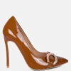 COCKTAIL Buckle Embellished Stiletto Pump Shoes In Camel 1 COCKTAIL Buckle Embellished Stiletto Pump Shoes In Camel -Rag & Co COCKTAILDiamanteStilettoPumpShoesinCamel RCSH3868Camel 1