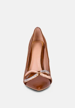 COCKTAIL Buckle Embellished Stiletto Pump Shoes In Camel 10 COCKTAIL Buckle Embellished Stiletto Pump Shoes In Camel -Rag & Co COCKTAILDiamanteStilettoPumpShoesinCamel RCSH3868Camel 3