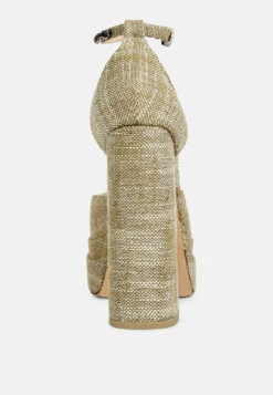 COSETTE Diamante Embellished Ankle Strap High Block Heel Sandals In Beige 15 COSETTE Diamante Embellished Ankle Strap High Block Heel Sandals In Beige -Rag & Co COSETTEDiamanteEmbellishedAnkleStrapHighBlockHeelSandalsinBeige rcsh4185 beige 7