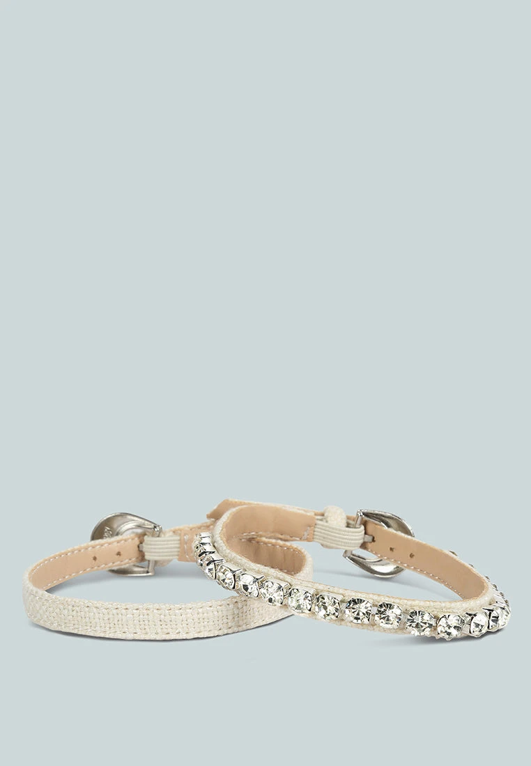 COSETTE Diamante Embellished Ankle Strap High Block Heel Sandals In Off White 10 COSETTE Diamante Embellished Ankle Strap High Block Heel Sandals In Off White - Image 8