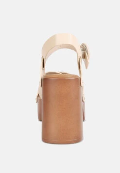 CRISTINA Cross Strap Embellished Heels In Beige -Rag & Co CRISTINACrossStrapEmbellishedHeelsinBeigeRCSH4210Beige 6