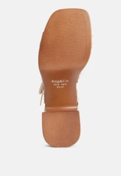 CRISTINA Cross Strap Embellished Heels In Beige -Rag & Co CRISTINACrossStrapEmbellishedHeelsinBeigeRCSH4210Beige 8