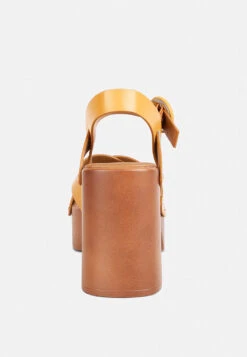 CRISTINA Cross Strap Embellished Heels In Light Tan 16 CRISTINA Cross Strap Embellished Heels In Light Tan -Rag & Co CRISTINACrossStrapEmbellishedHeelsinLightTanRCSH4210Tan 2