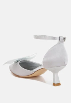 Cadell Bow Detail Satin Sandals -Rag & Co CadellBowDetailSatinSandalsRCSH5114SILVER 11