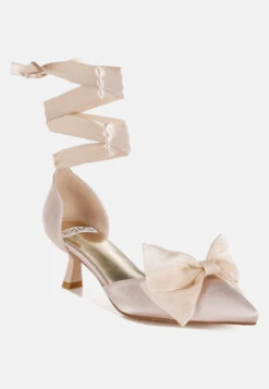 Cadell Bow Detail Satin Sandals -Rag & Co Cadell Bow Detail Satin Sandals RCSH5114 BEIGE 6 9f299189 aec7 4847 a47d a1bacf5962a1