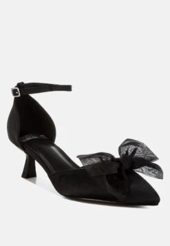 Cadell Bow Detail Satin Sandals -Rag & Co Cadell Bow Detail Satin Sandals RCSH5114 BLACK 8