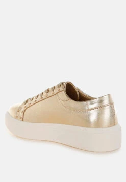 Cincinati Metallic Pleather Chunky Sneakers -Rag & Co CincinatiMetallicPleatherChunkySneakersRCSH5637GOLD 3 0df813b0 7cba 4d38 8d5e a31a976f4d77