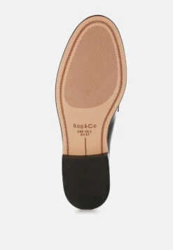 Clotilda Perforated Low Heel Loafers 23 Clotilda Perforated Low Heel Loafers -Rag & Co Clotilda Perforated Low Heel Loafers RCSH5388 BLACK 2